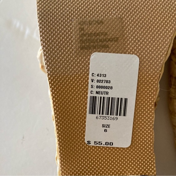 NWOT Beach By Matisse Anthropologie Reflection Neutral Raffia Platform Sandals 6 - Picture 5 of 5